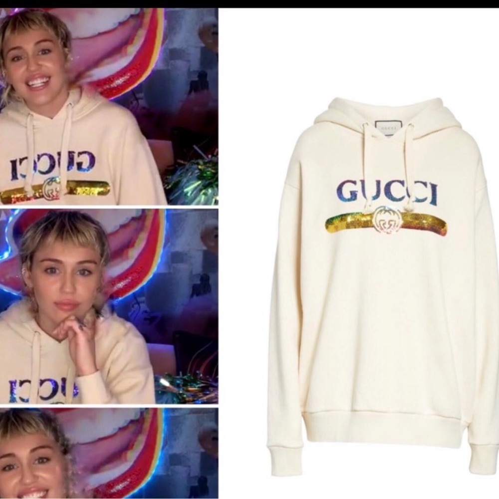 Gucci Cream Hoodie with Logo